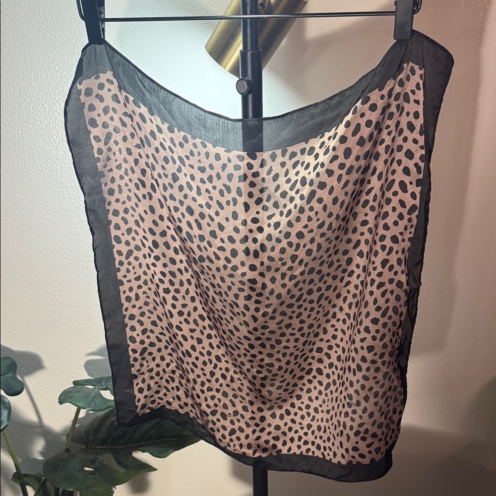 Trending accessories Zara animal Print Scarf with Black‎ Trim